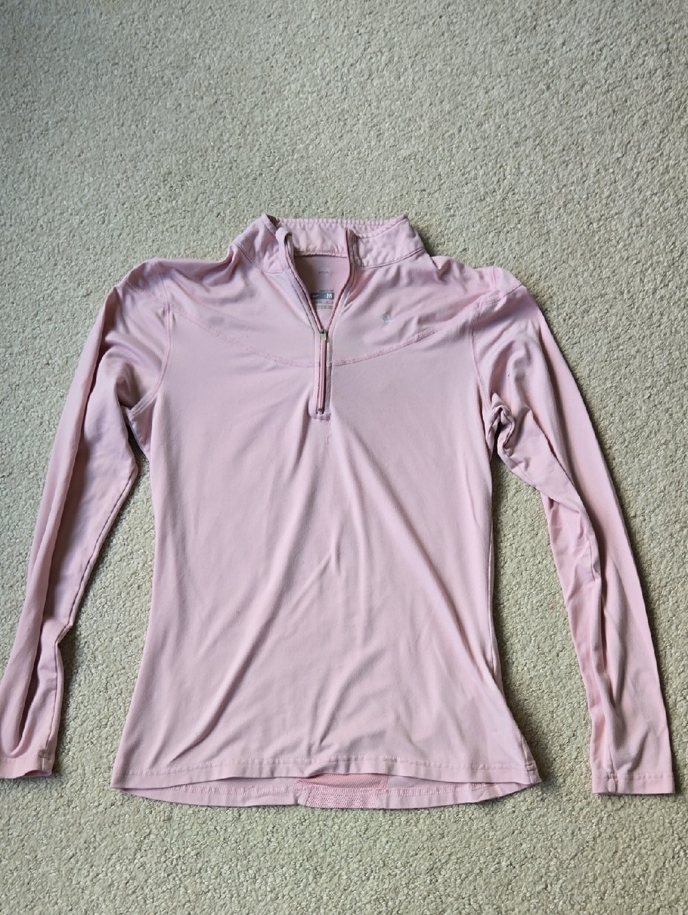 Nike Women's Light Pink Quarter-Zip Performance Top